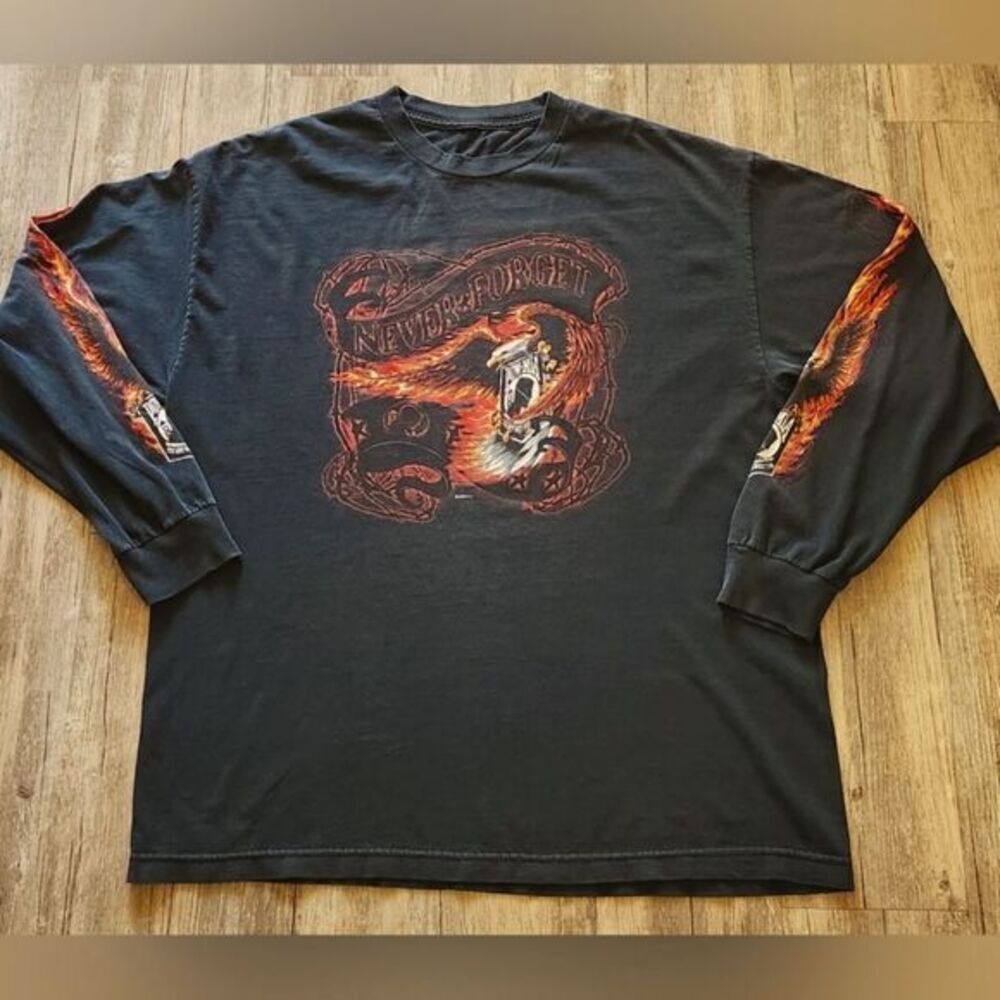 Vintage‎ Y2K POW Prisoner of War T-Shirt Black Tomahawk Bike Week 2006 size XL.
